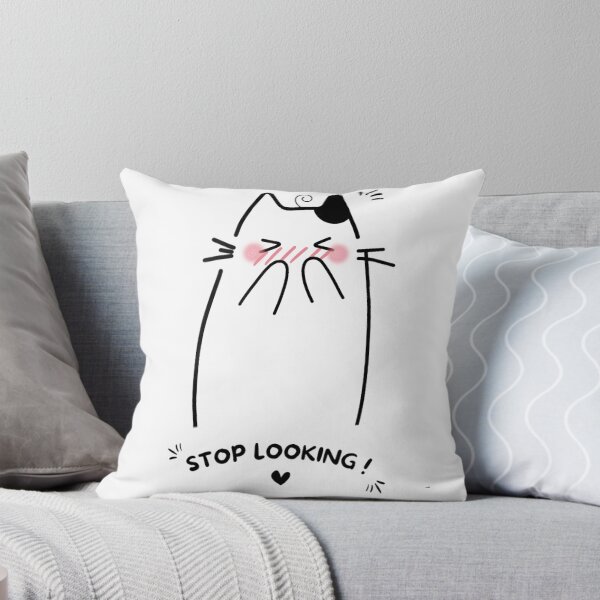 Item preview, Blushing Cat Stop Looking Shy Embarrassed Cat designed and sold by Aurevella.