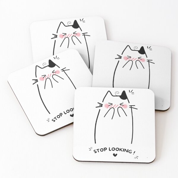 Item preview, Blushing Cat Stop Looking Shy Embarrassed Cat designed and sold by Aurevella.