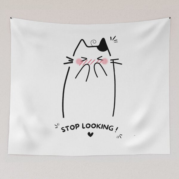 Item preview, Blushing Cat Stop Looking Shy Embarrassed Cat designed and sold by Aurevella.