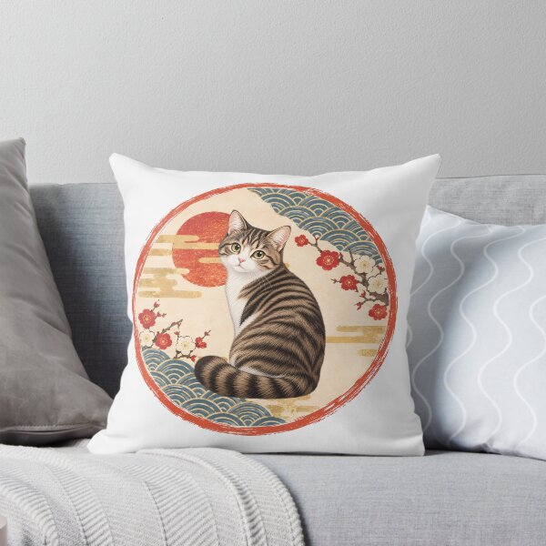 Item preview, Japanese Style Cat – Cute Cat in Traditional Japanese Art designed and sold by Neo Japonism Art.