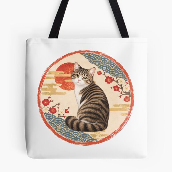 Item preview, Japanese Style Cat – Cute Cat in Traditional Japanese Art designed and sold by Neo Japonism Art.