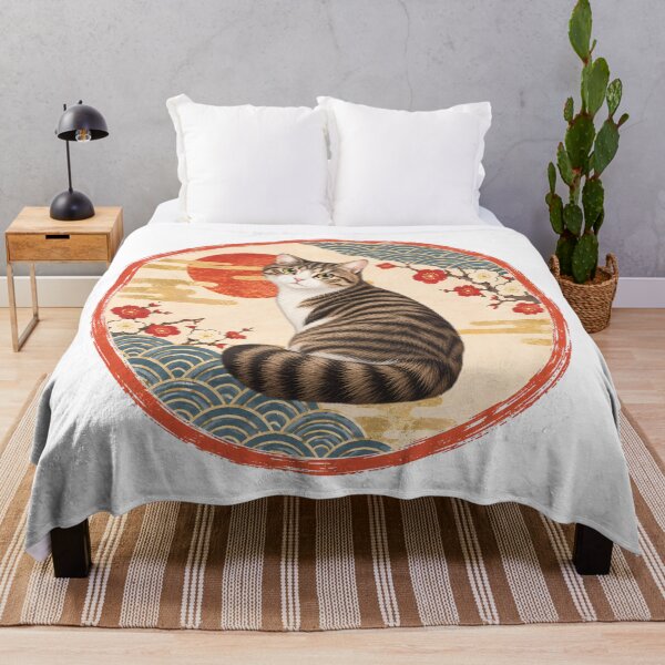 Item preview, Japanese Style Cat – Cute Cat in Traditional Japanese Art designed and sold by Neo Japonism Art.