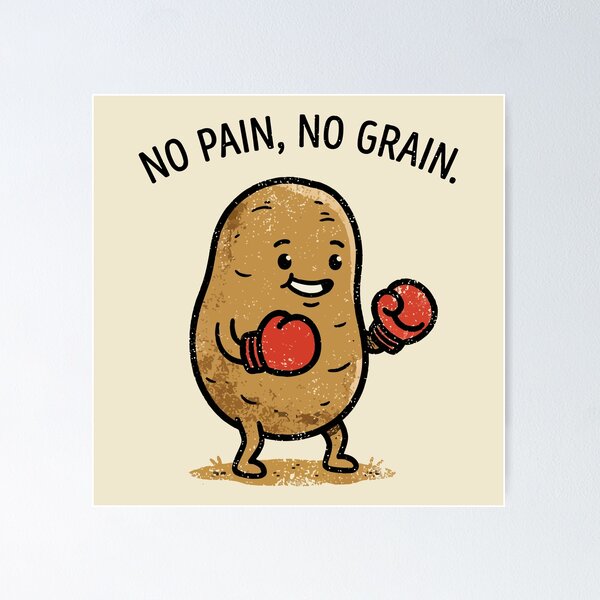 Item preview, No Pain No Grain Funny Potato Boxer Gym Pun designed and sold by Amir Faysal.