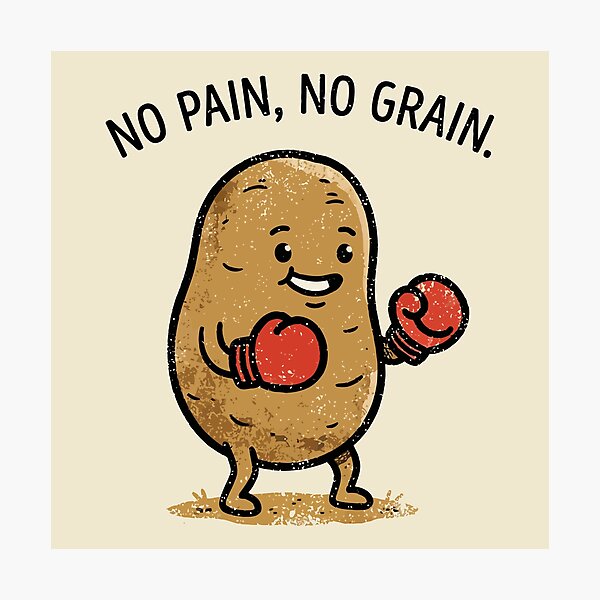 Item preview, No Pain No Grain Funny Potato Boxer Gym Pun designed and sold by Amir Faysal.