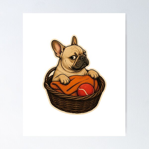 Item preview, Frenchie in the Dog Bed | Funny Dog designed and sold by Zyvora-merch.