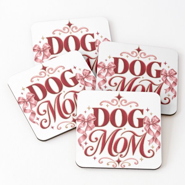 Item preview, Dog Mom Coquette Pink Bow Red Lettering designed and sold by Mnyus shop.