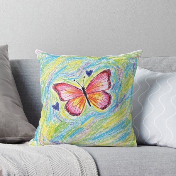 Item preview, Colorful Butterfly of Love – Whimsical Crayon Art designed and sold by IrhaArts.