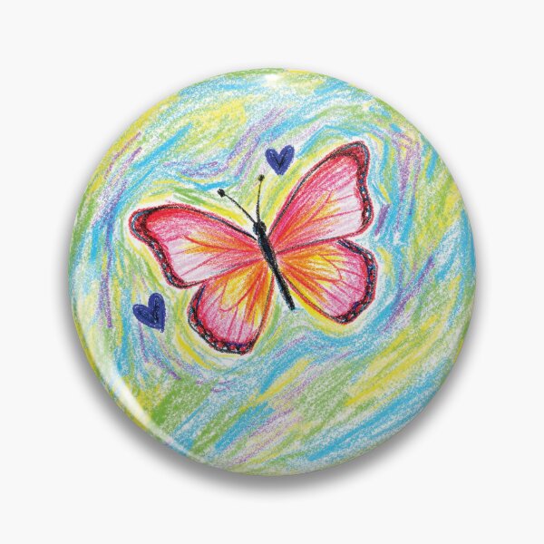 Item preview, Colorful Butterfly of Love – Whimsical Crayon Art designed and sold by IrhaArts.