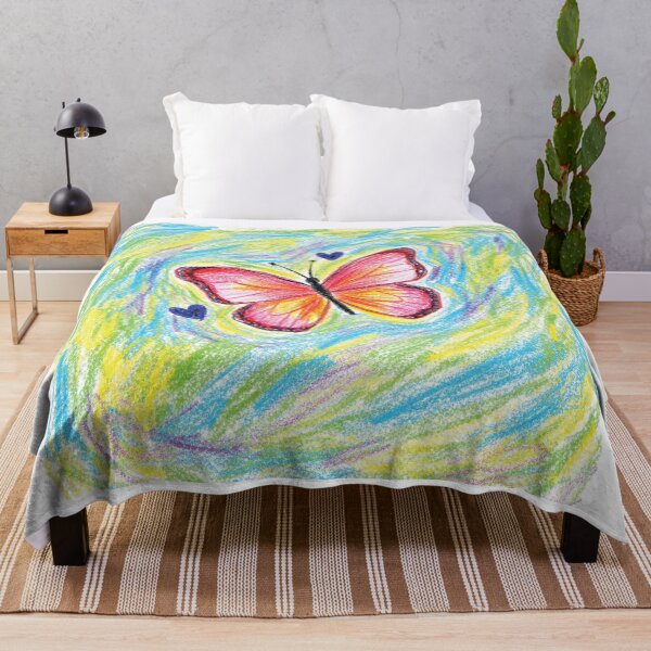 Item preview, Colorful Butterfly of Love – Whimsical Crayon Art designed and sold by IrhaArts.