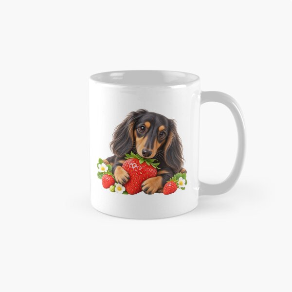 Item preview, Puffy Glossy 3D Miniature Dachshund with Strawberry designed and sold by LunaDogStudio.