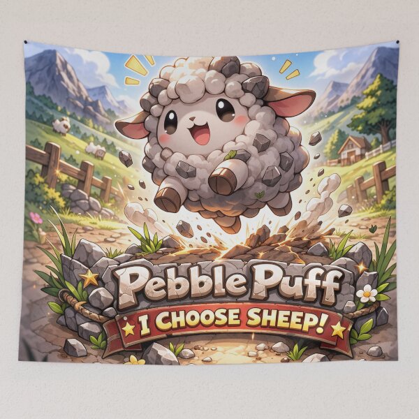 Item preview, Pebble Puff | PokeSheep Sheepism Parody designed and sold by Thpoar.