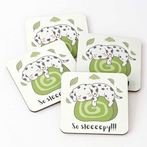 Item preview, So Sleeeepy Cute Dalmatian Puppy Napping Green Roll Cake designed and sold by Amir Faysal.