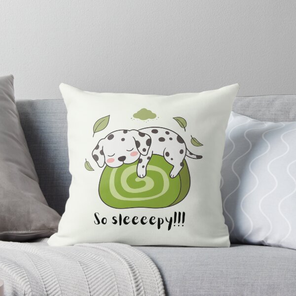 Item preview, So Sleeeepy Cute Dalmatian Puppy Napping Green Roll Cake designed and sold by Amir Faysal.