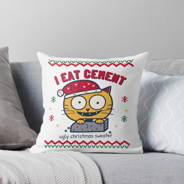 Item preview, Ugly Christmas Sweater Funny - I Eat Cement Cursed Cat designed and sold by sdcreations210.