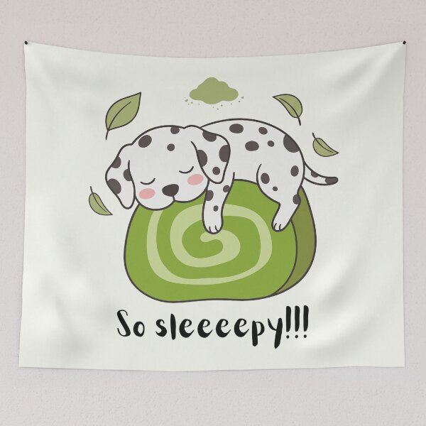 Item preview, So Sleeeepy Cute Dalmatian Puppy Napping Green Roll Cake designed and sold by Amir Faysal.