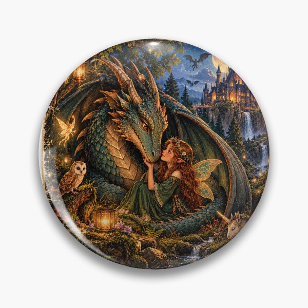 Item preview, Enchanted Fantasy Forest – Dragon, Elf & Magical Castle designed and sold by NestDesigns01.