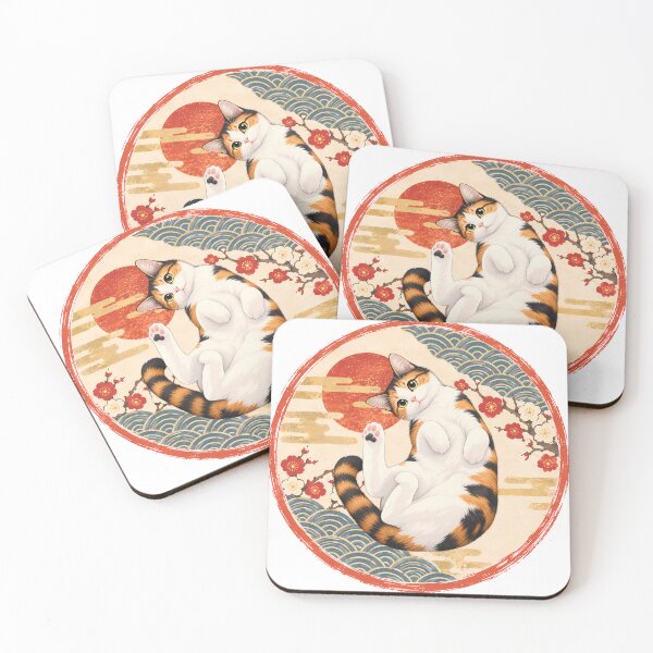 Item preview, Japanese Style Cat – Cute Cat in Traditional Japanese Art designed and sold by Neo Japonism Art.