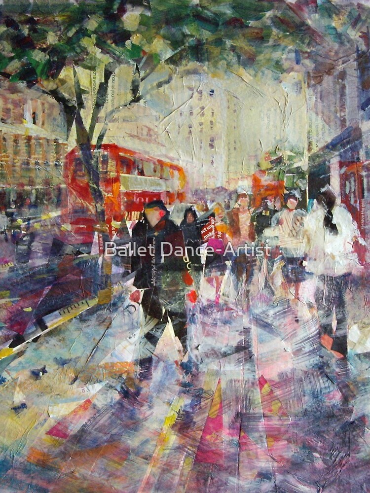 Thumbnail 3 of 3, Drawstring Bag, Red London Buses & Phone Boxes - Painting designed and sold by ballet-dance.