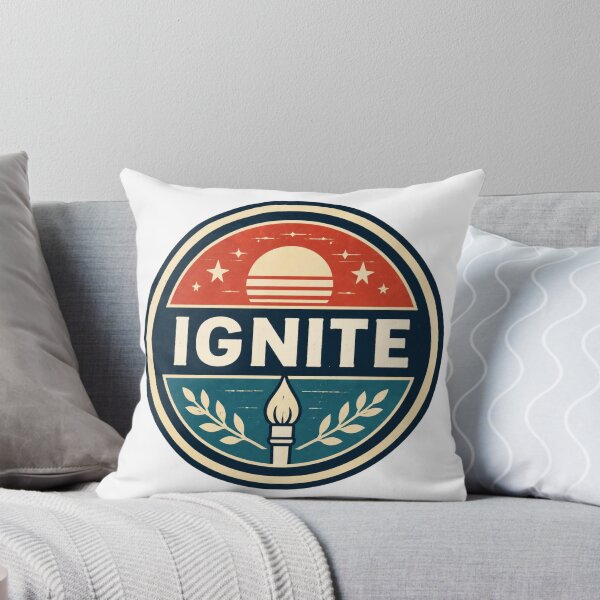 Item preview, Ignite Vintage Retro Emblem – Motivational Typography Design designed and sold by Pixel_Phantom_.