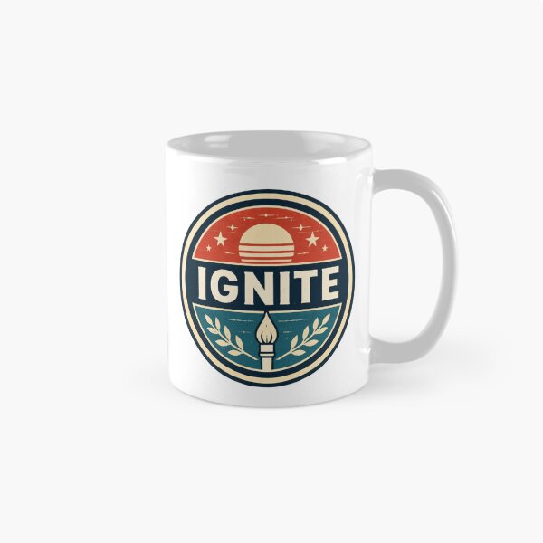Item preview, Ignite Vintage Retro Emblem – Motivational Typography Design designed and sold by Pixel_Phantom_.