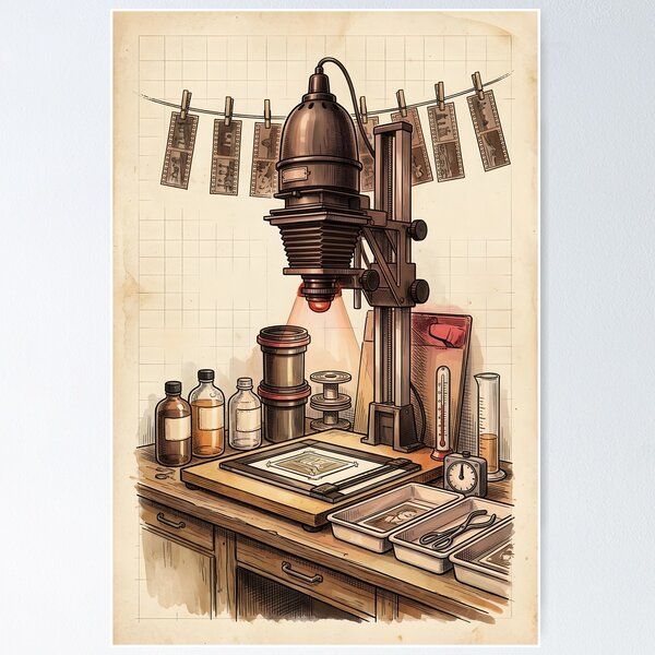 Item preview, Vintage Darkroom and Film Developing Study - Heritage Photography Notebook designed and sold by MissoStudio.