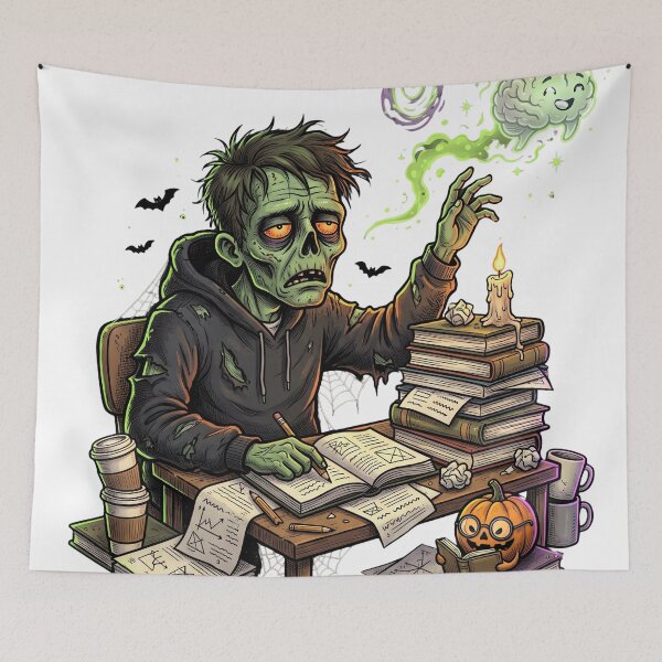 Item preview, Halloween Study Zombie – Funny Brain Escape designed and sold by LuckyInk11.