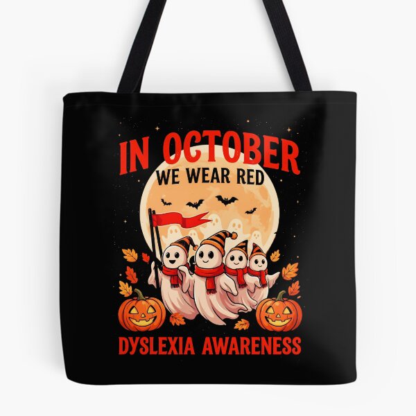 Item preview, In October We Wear Red Dyslexia Awareness Halloween Ghost designed and sold by Redgiant87x.
