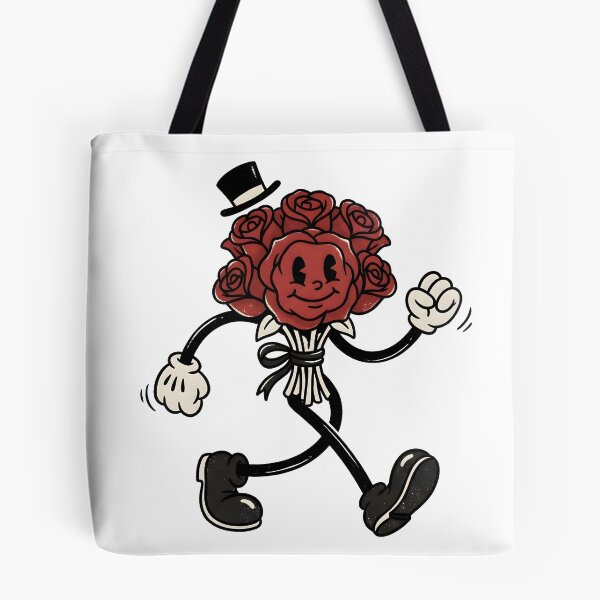 Item preview, Retro Rose Bouquet Character T-Shop Design – Vintage Rubber Hose Mascot designed and sold by BobaBunny76.