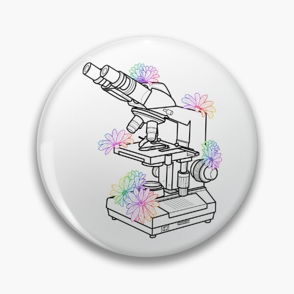 Item preview, Black Microscope Outline and Rainbow Gradient Flowers designed and sold by emmacatwheels.
