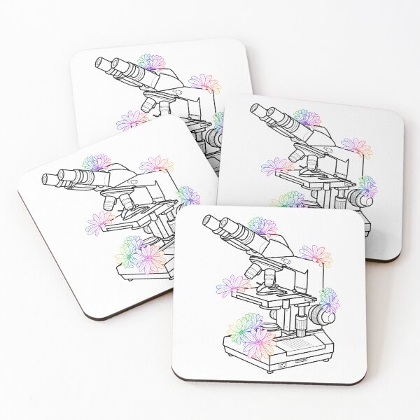 Item preview, Black Microscope Outline and Rainbow Gradient Flowers designed and sold by emmacatwheels.