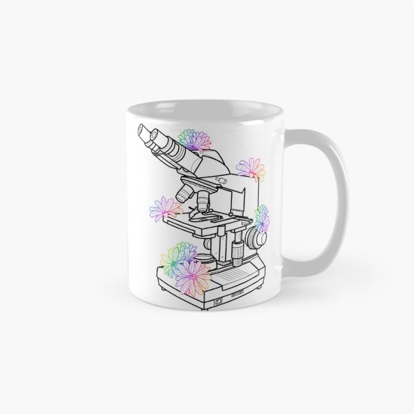 Item preview, Black Microscope Outline and Rainbow Gradient Flowers designed and sold by emmacatwheels.