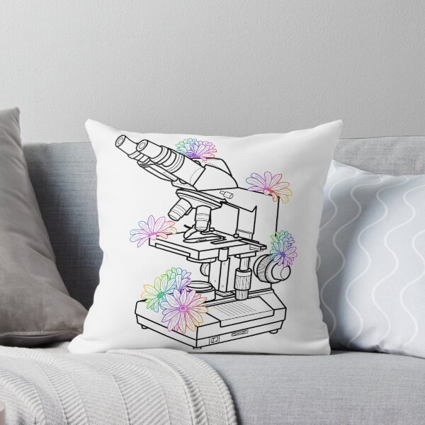 Item preview, Black Microscope Outline and Rainbow Gradient Flowers designed and sold by emmacatwheels.