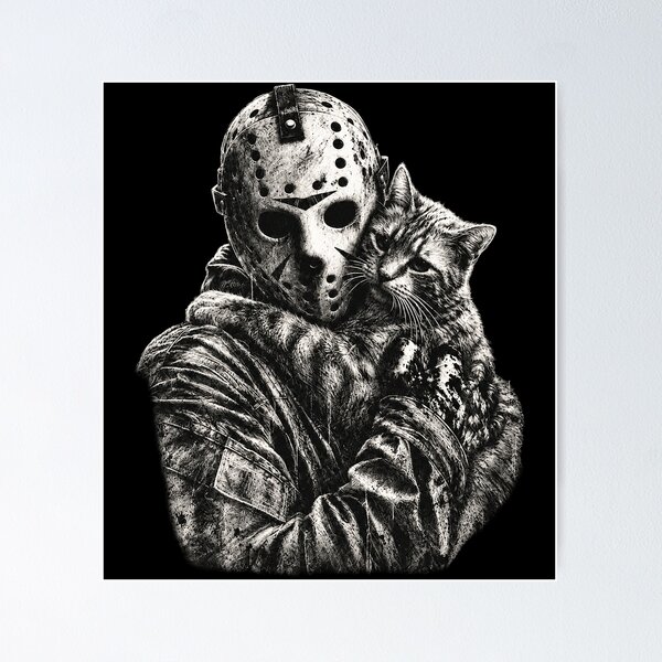 Item preview, Vintage Jason Voorhees Holding The Cat Horror Halloween designed and sold by gernays.
