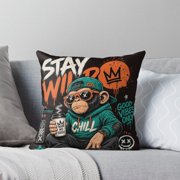 Item preview, Stay Wild Chill Monkey – Graffiti Streetwear designed and sold by Xtention Co..