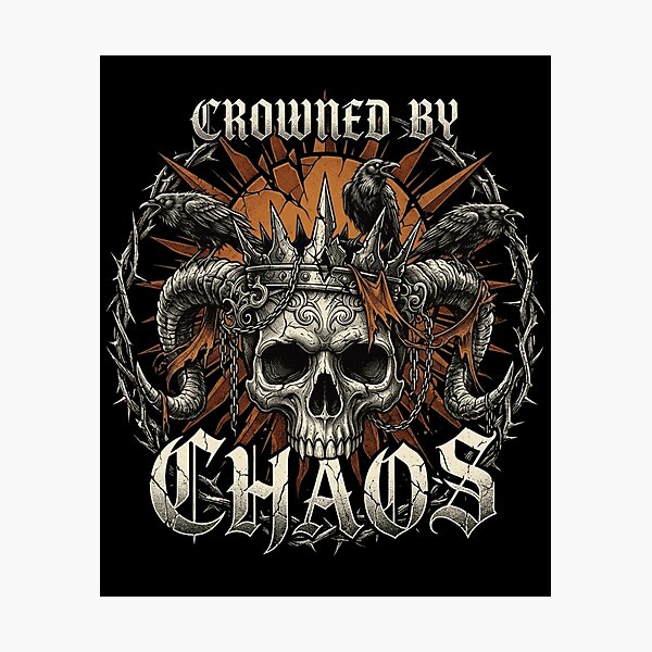 Item preview, Crowned by Chaos Skull – Gothic Crown and Ravens Streetwear Design designed and sold by RajDeals.