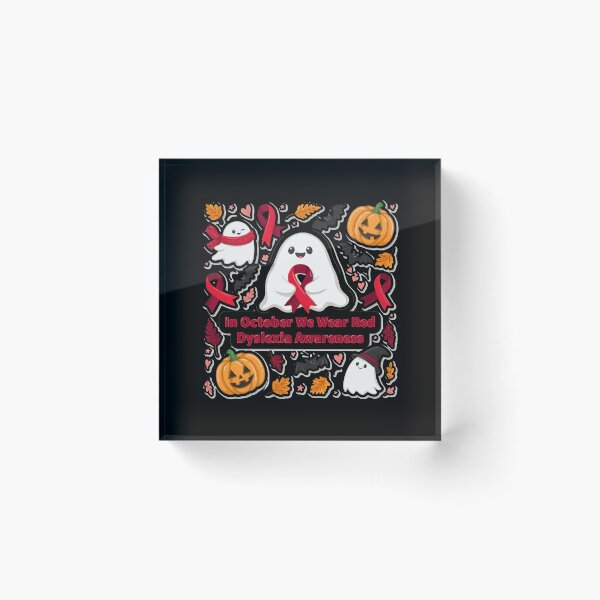 Item preview, In October We Wear Red Dyslexia Awareness Red Ribbon Ghost designed and sold by Redgiant87x.
