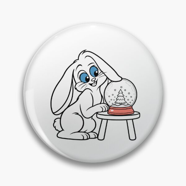 Item preview, Christmas Bunny with Coral Snow Globe designed and sold by Soft Paws Sketches.