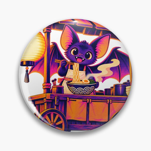 Item preview, Cute Bat Ramen Cart Neon Halloween designed and sold by gallleriaworld.