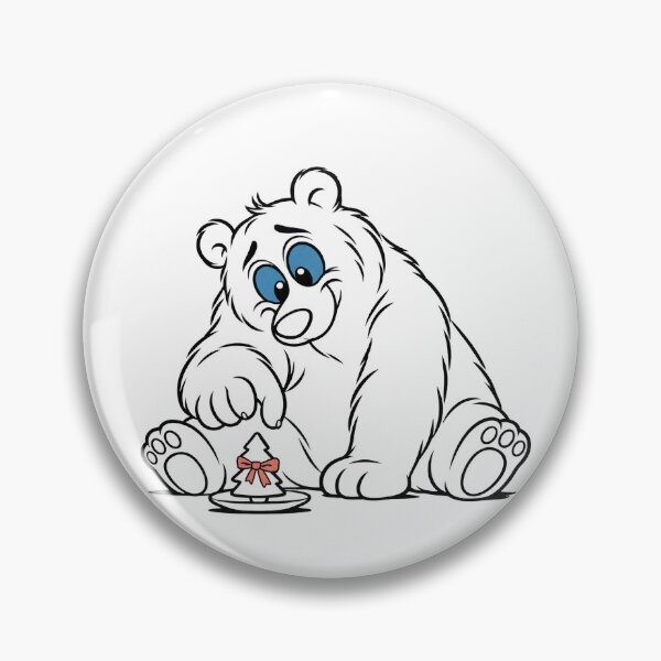 Item preview, Christmas Bear with Tiny Gingerbread Cookie designed and sold by Soft Paws Sketches.
