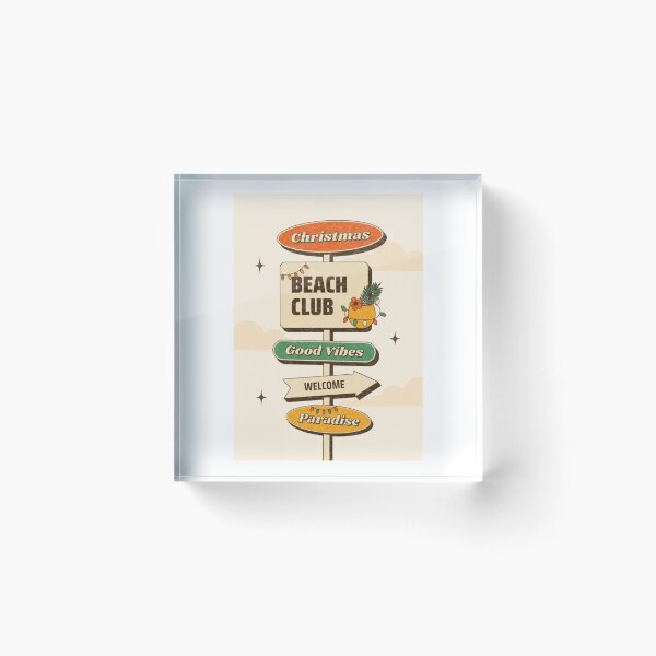 Item preview, Christmas Beach Club Retro Signpost designed and sold by WATEKE.