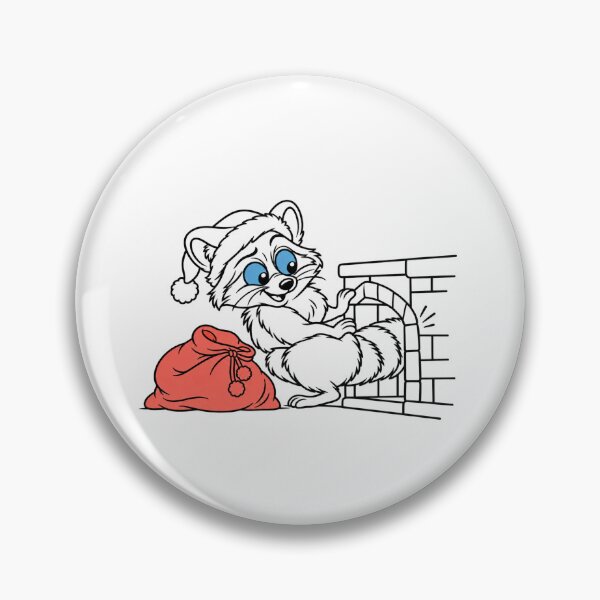 Item preview, Santa Raccoon Stuck in the Christmas Chimney designed and sold by Soft Paws Sketches.