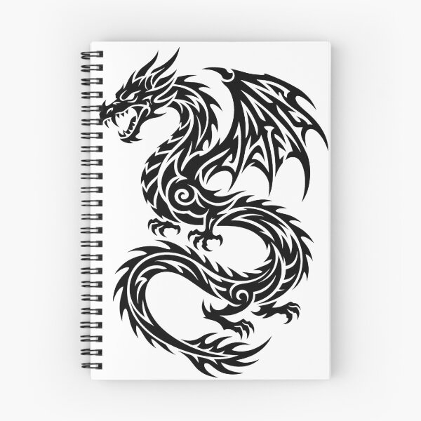 Item preview, Tribal Dragon Figure Eight Tail Tattoo – Bold Black Looping Serpent Dragon Art designed and sold by DragonSerpent Ink.