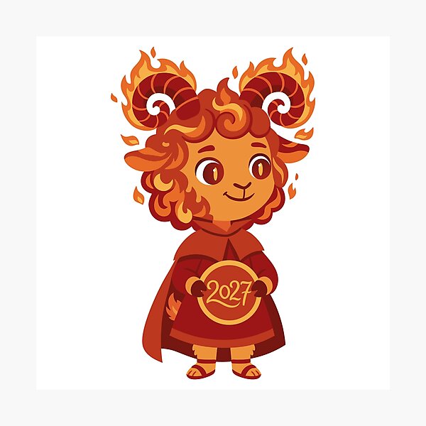 Item preview, 2027 Fire Ram Character Mascot designed and sold by natalielaf.