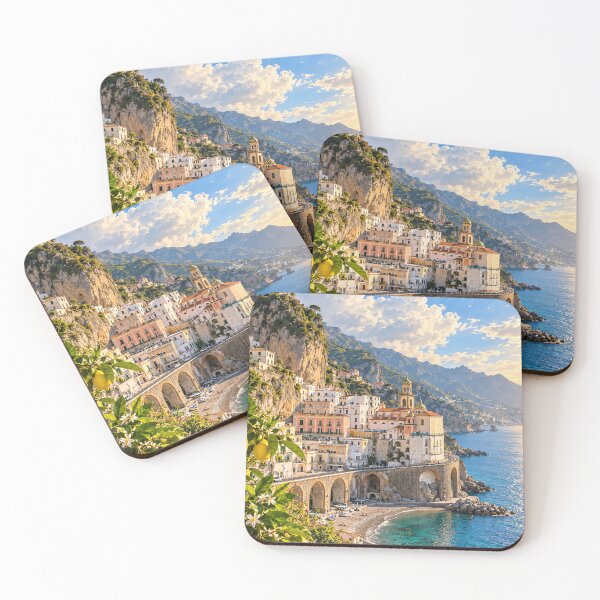 Item preview, Atrani Amalfi Coast with Lemons and Sea designed and sold by Alvren.