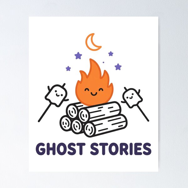 Item preview, Ghost Stories Cute Campfire Halloween Tee designed and sold by A Light Worker.