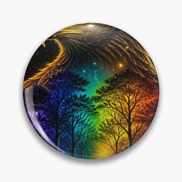 Item preview, Vibrant Eagle Over Rainbow Forest designed and sold by purplesensation.