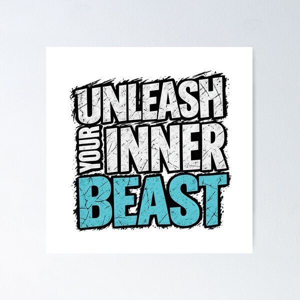 Item preview, Unleash Your Inner Beast – Bold Motivational Typography Design designed and sold by IrhaArts.