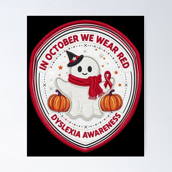Item preview, In October We Wear Red Dyslexia Awareness Halloween designed and sold by Redgiant87x.