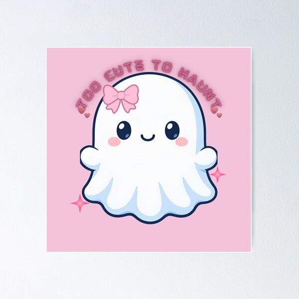 Item preview, Too Cute to Haunt: Pink Coquette Ghost with Bow designed and sold by Ankmp Artevo.