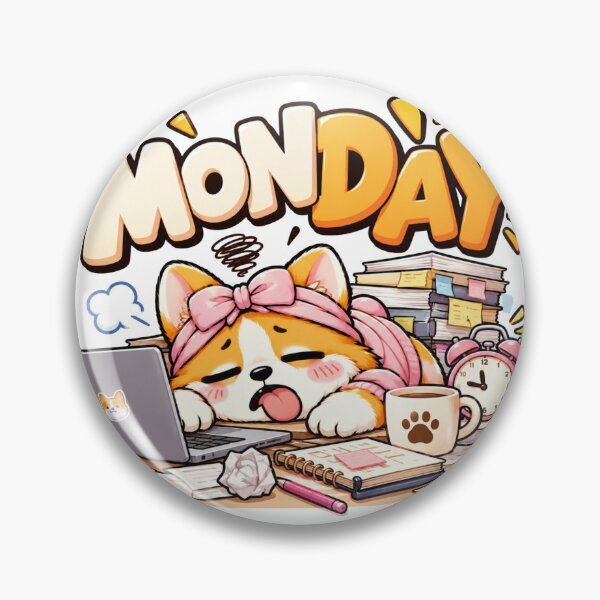 Item preview, Funny Sleepy Corgi Monday Morning Mood designed and sold by Moonya26.